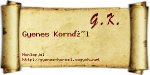 Gyenes Kornél névjegykártya
