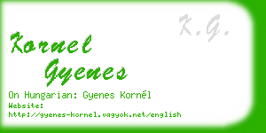 kornel gyenes business card