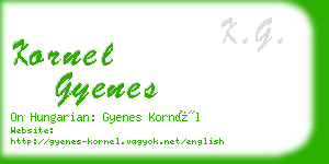 kornel gyenes business card